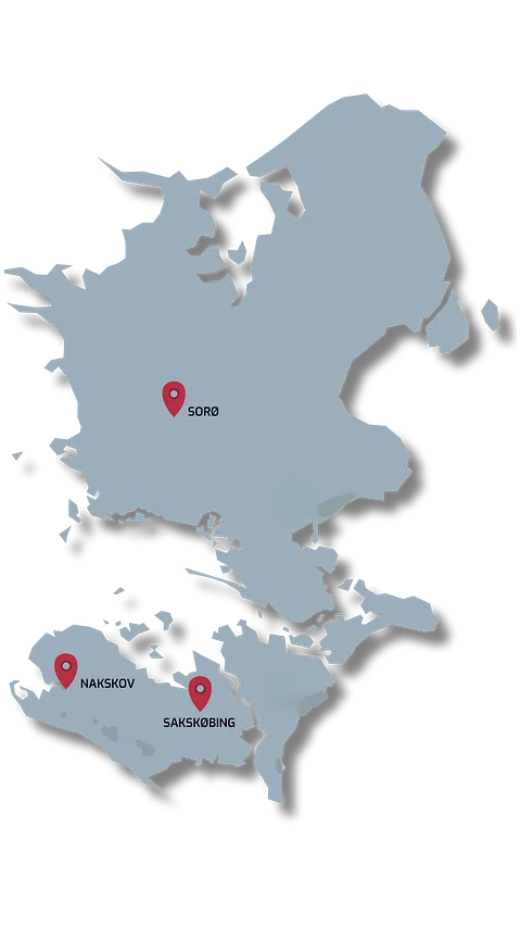 Kort over afdelinger i Karl Mertz