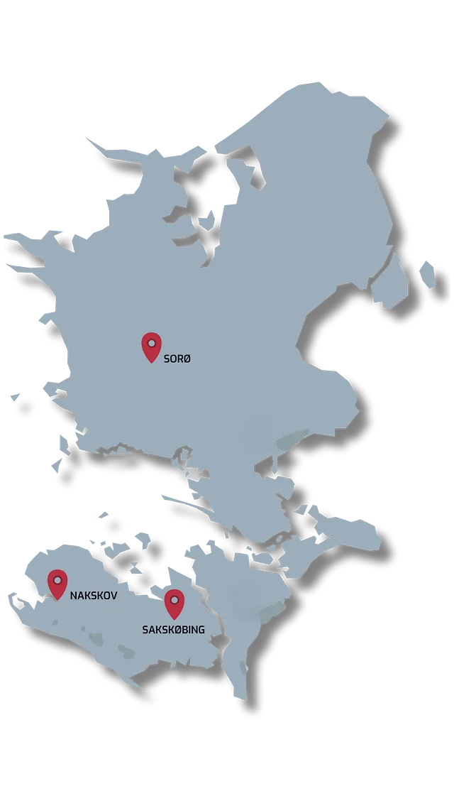 Kort over afdelinger i Karl Mertz