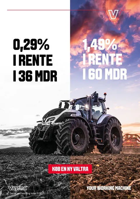 🚜 Overvejer du en ny Valtra? Så er det NU, du skal slå til! 💥 Lige nu kan du få din nye Valtra finansieret til super skarpe renter: ✅ 0,29 % i rente over 36 måneder ✅ 1,49 % i rente over 60 måneder Men skynd dig – tilbuddet gælder kun ved bestilling inden 31. august 2025! ⏳ Du er altid velkommen til at kontakte Karl Mertz salgsteam på telefon 54 70 48 22. Du kan finde din lokale forhandler på www.karlmertz.dk. 👉 Det er nu, du gør en god handel – og får en stærk makker i marken! 🌾 #Valtra #KarlMertz #Landbrug #Finansiering #Traktor #GodHandel #DanskLandbrug Valtra Inc. AGCO Corporation